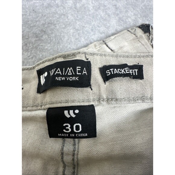 Waimea Jeans Men 30x36 Skinny Light Gray Distressed Skater Stack Street Hip Hop - Picture 8 of 8
